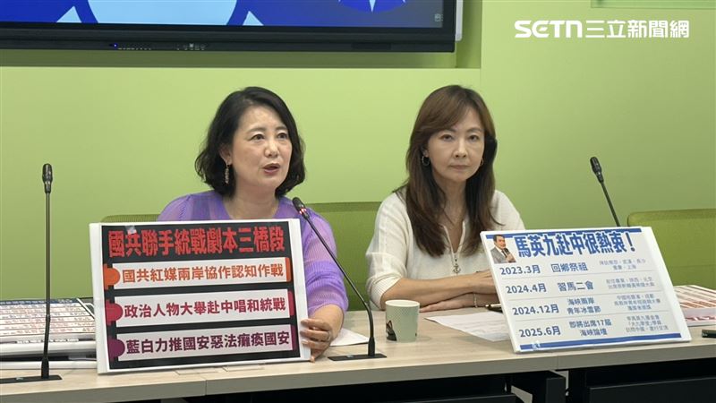 朱立倫提出愛國者行動反罷免,吳思瑤(左)酸「這是種不倫不類的比喻」。(圖/記者詹宜庭攝影)