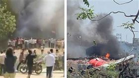 ▲印航AI171倫敦班機起飛秒墜，現場濃煙沖天，畫面震撼全球。（圖／翻攝自X）