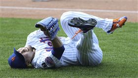 ▲千賀滉大右腿受傷提前退場。（圖／美聯社／達志影像）