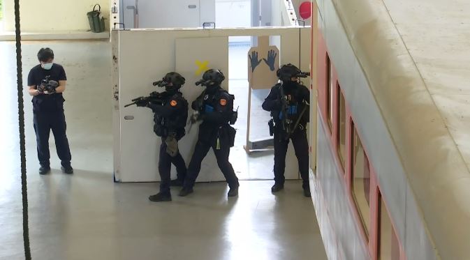 賴清德視導「內政部警政署反恐訓練中心」。(圖/翻攝畫面)