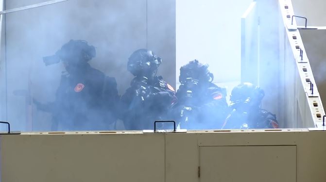 賴清德視導「內政部警政署反恐訓練中心」。(圖/翻攝畫面)