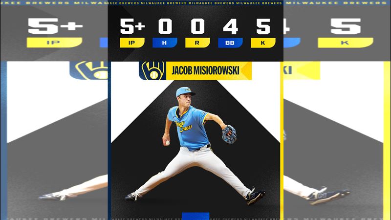 米蕭羅斯基(Jacob Misiorowski)初登板主投5局寫下無安打、飆5K、4保送的表現。(圖/翻攝自MLB官網)