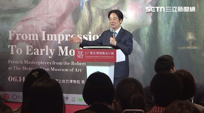賴清德致詞時稱馬唯中為「我們台灣的女兒」。（圖／翻攝畫面）