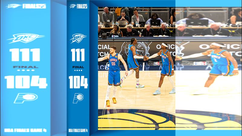 亞歷山大(Shai Gilgeous-Alexander)攻下全場最高35分,雷霆逆轉溜馬避免被聽牌。(圖/翻攝自雷霆推特)