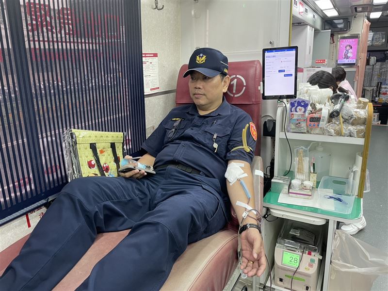 基隆港務警察總隊捐血做公益。(圖/翻攝畫面)