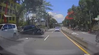 台北士林車禍瞬間！行車紀錄器畫面曝光