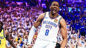 ▲奧克拉荷馬雷霆威廉斯（Jalen Williams）在總冠軍賽第5戰猛砍40分，幫助球隊擋下溜馬的反撲。（圖／翻攝自X平台 @okcthunder）