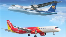 ▲華信航空與越捷航空。（合成圖／華信與越捷航空提供）