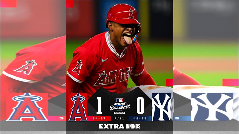 洋基打到延長賽11局仍被天使1:0完封。(圖/翻攝自MLB X)