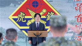 賴清德總統今（17）日上午前往台中勗勉「陸軍砲兵第58指揮部」。（圖／總統府提供)