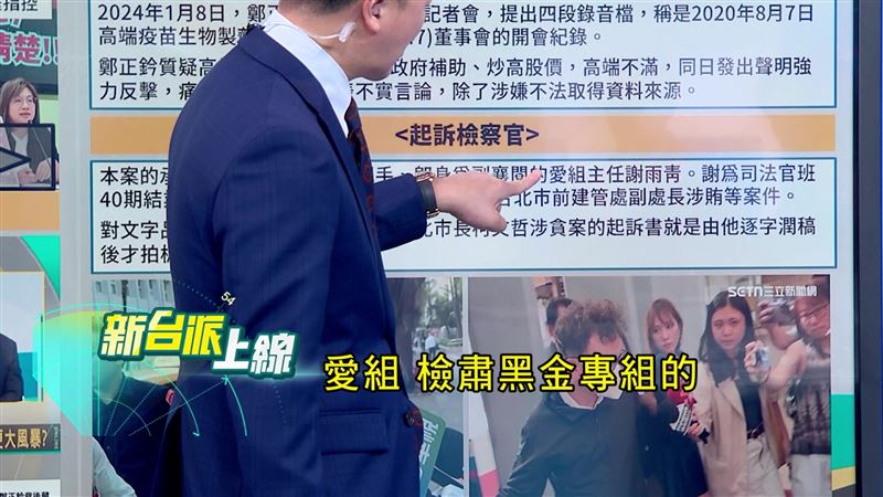 李正皓指出,負責問訊鄭正鈐的是「愛組」主任檢察官謝雨青。(圖/翻攝自新台派上線)