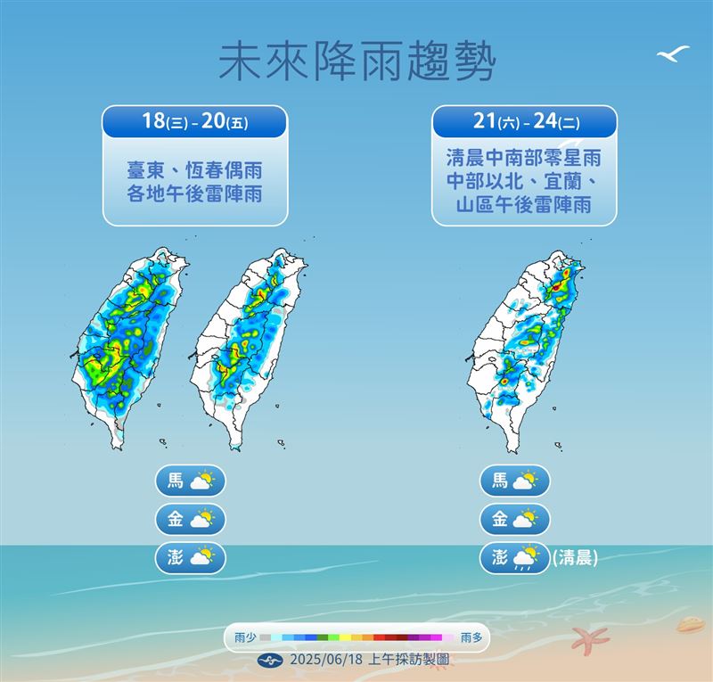 未來降雨趨勢。（圖／氣象署）