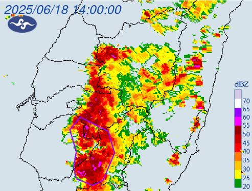氣象署針對3縣市發布大雷雨即時訊息。(圖/翻攝自中央氣象署)