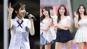 ▲Fubon Angels韓籍成員李珠珢中文演唱《青春修煉手冊》。樂天女孩「韓籍3本柱」廉世彬、河智媛、禹洙漢中文演唱五月天的《OAOA》。（合成圖／記者劉彥池攝影、樂天桃猿球團提供）
