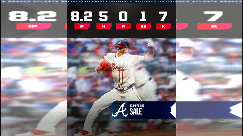 塞爾（Chris Sale）19日繳出8.2局未失分、挨5安、飆7K的超優質成績。（圖／翻攝自MLB X）