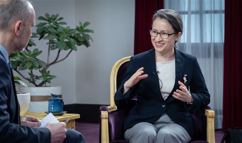 副總統蕭美琴日前接受「挪威國家廣播公司」(Norsk Rikskringkasting AS,NRK)專訪。(圖/總統府提供)