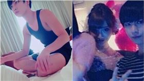 Karam極樂照片中與明日花綺羅同框。