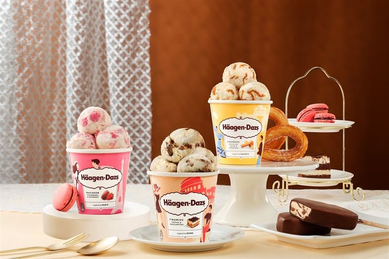 H&auml;agen-Dazs全新「歐風甜點系列」讓你不必出國，就能即刻一口邂逅歐洲。（圖／業者提供）