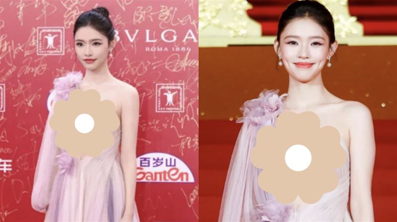 「星女郎」很敢穿　薄紗開洞半球弧線全洩