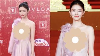 「星女郎」很敢穿　薄紗開洞半球弧線全洩