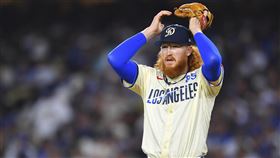 ▲道奇先發投手梅伊（Dustin May）慘挨3轟。（圖／美聯社／達志影像）