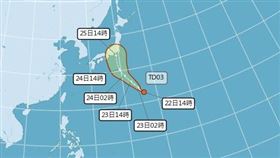 準颱風聖帕路徑（圖／翻攝自氣象署）