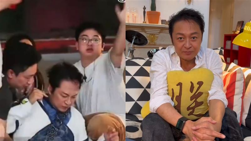 馬景濤日前在中國一場直播中,突然向後重摔,後腦直接撞地。(圖/翻攝自馬景濤微博)