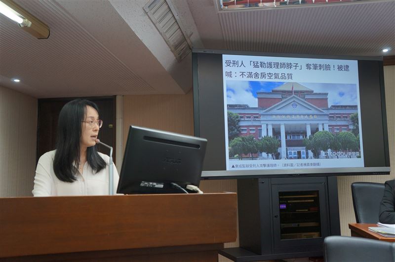 民進黨立委陳瑩今(23)日在立法院質詢矯正署。(圖/陳瑩國會辦公室提供)