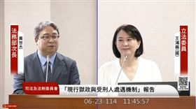 ▲王鴻薇質詢法務部次長黃世杰。（圖／翻攝自國會頻道） 