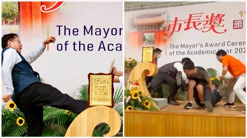 黃偉哲不怕慘摔「挑戰破木」自嘲：太重了