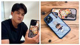 ▲旅美投手莊陳仲敖的插畫被做成手機殼。（圖／業者提供） 