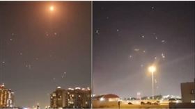伊朗發射飛彈襲擊美國位於卡達的空軍基地，一名台灣妹子當時正好在現場，親眼直擊「飛彈越過頭頂」的驚險電影場面。（圖／擷取自X）