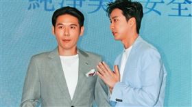 之前身為聖緹雅醫療集團的創辦人，薛博仁（左）的活動找了江宏傑（右）站台。
