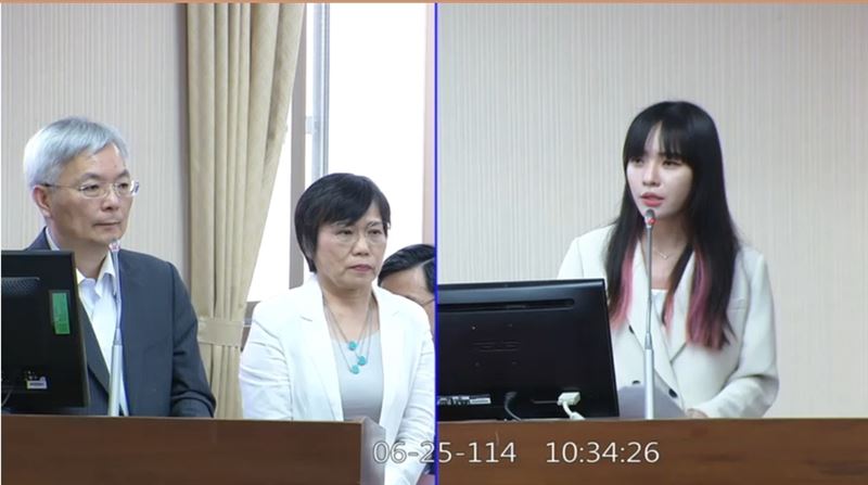 內政部長劉世芳、警政署長張榮興今(25)日在立法院內政委員會接受民進黨立委黃捷質詢。(圖/翻攝立法院直播)