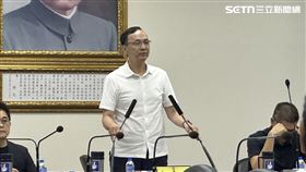 ▲國民黨主席朱立倫中常會談話。（圖／記者詹宜庭攝影）