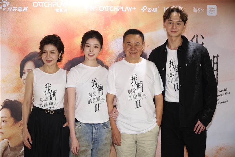 《與惡II》播出後話題不斷,今于子育(左起)、詹子萱、蔡振南以及張軒睿一同出席記者會。(圖/記者鄭孟晃攝影)