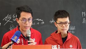 台灣基進高雄市議員張博洋、台南市議員李宗霖在台灣基進高雄黨部召開記者會，呼籲政府面對中國數位威脅應態度強硬、嚴肅以對。（圖／台灣基進提供）