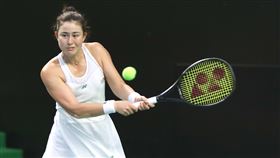 ▲台英混血葛藍喬安娜資格賽惜敗，無緣溫網會內賽。（圖／中央社）