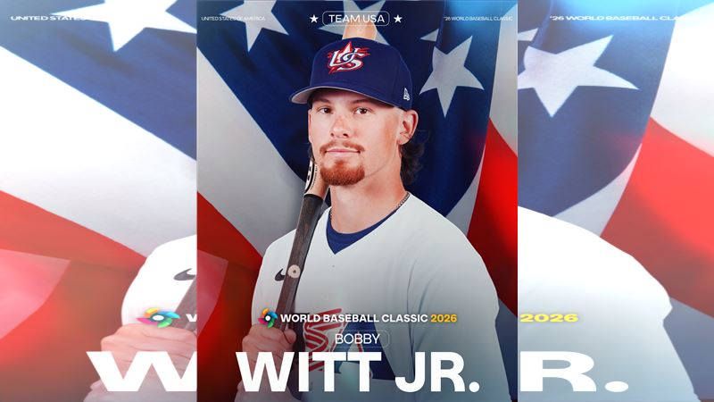 皇家明星游擊手小威特（Bobby Witt Jr.）27日宣布代表美國隊參加2026年WBC。（圖／翻攝自MLB X）