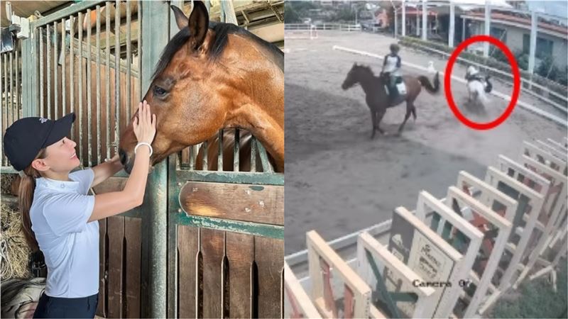 驚險畫面曝!騎馬暴衝重摔 賴薇如報平安