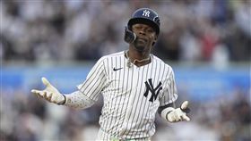 ▲齊森姆（Jazz Chisholm Jr.）全壘打轟上洋基球場2層看台。（圖／美聯社／達志影像）