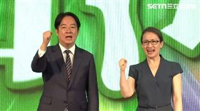 ▲賴清德蕭美琴及民進黨執政團隊齊呼更好的民主更好的台灣。（圖／翻攝畫面）