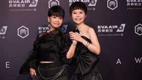 詹雅雯（右）帶妹妹詹雅云（左）一起走紅毯。（圖／記者鄭孟晃、趙于瑩攝）