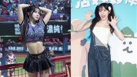 李多慧示範「詐欺腹肌」，吸氣時展現優美腹肌曲線。（組合圖／翻攝自le_dahye IG）