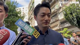 ▲蔣萬安助講徐巧芯會前受訪。（圖／記者詹宜庭攝影）