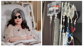  陳文茜住院治療吊點滴（圖／翻攝臉書）