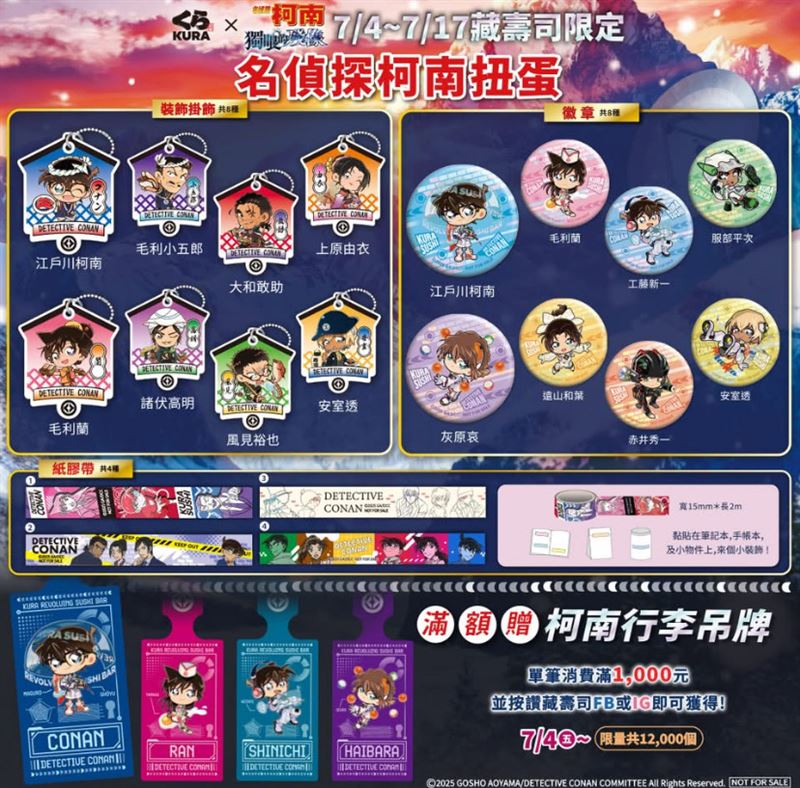 藏壽司推柯南扭蛋＋吊牌　只到7/17快收！
