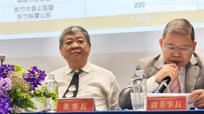 愛山林建設董事長祝文宇（左）。（圖/記者陳韋帆攝影）