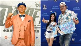 ▲江庭毅獲富邦悍將指名曬南珉貞毛巾，學長廖任磊宣示主權。（圖／翻攝自富邦悍將臉書、廖任磊Threads）