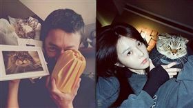 吳慷仁的愛貓過世時，女友邵雨薇幫忙處理後事。（圖／翻攝自吳慷仁、邵雨薇臉書）